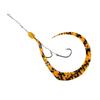 JACKALL Binbin Hook Мусу Набор крючков на леске, 2 крючка, Полосатый оранжево-золотой с блестками