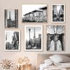 Vintage Eiffel Tower Canvas Painting Room Home Decor Nordic Balck And White Fashion Art European Street Scene Retro Poster Print
