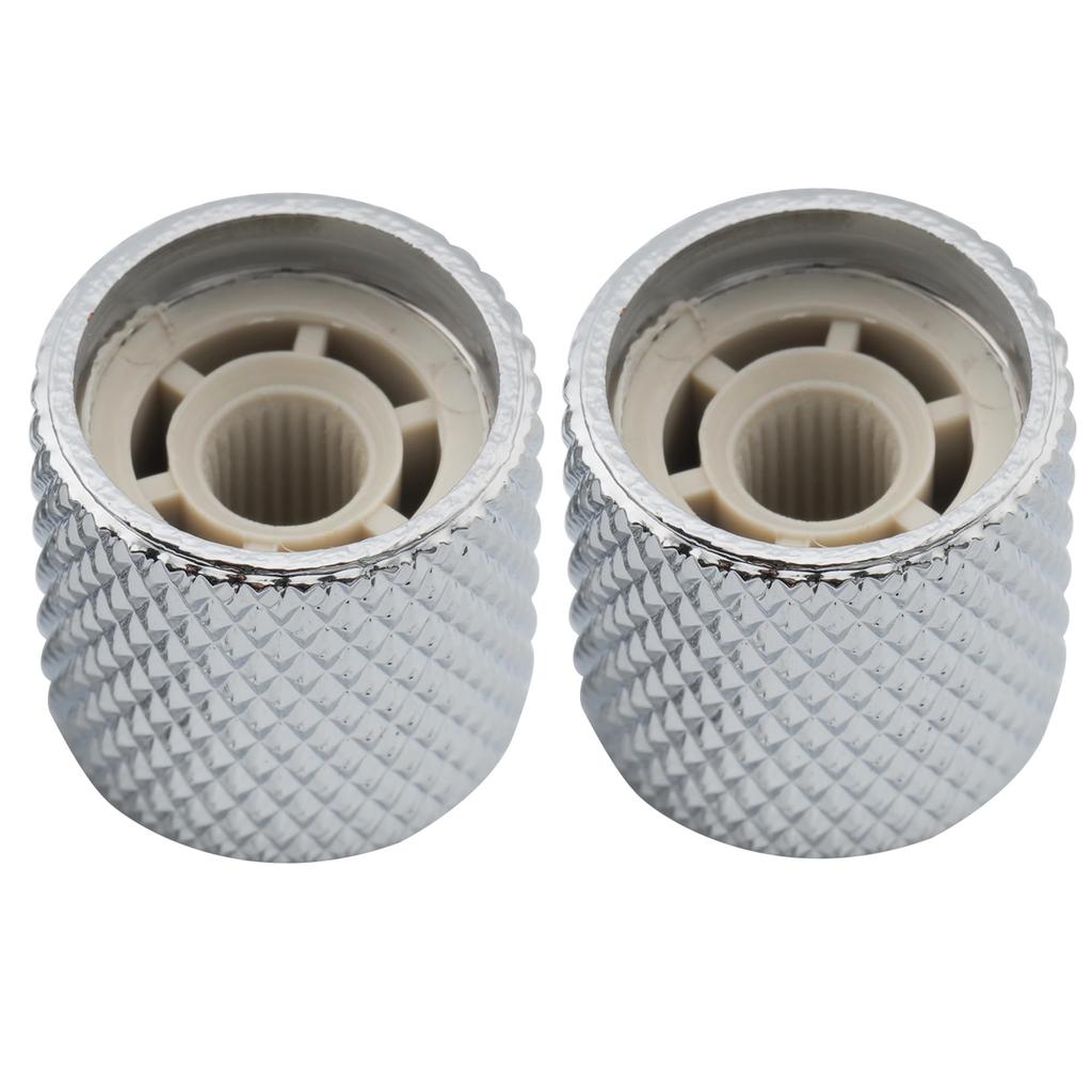 Musiclily Pro 19mm Steel Dome Knobs for USA Electric Guitars/Basses, Chrome (Set of 2)