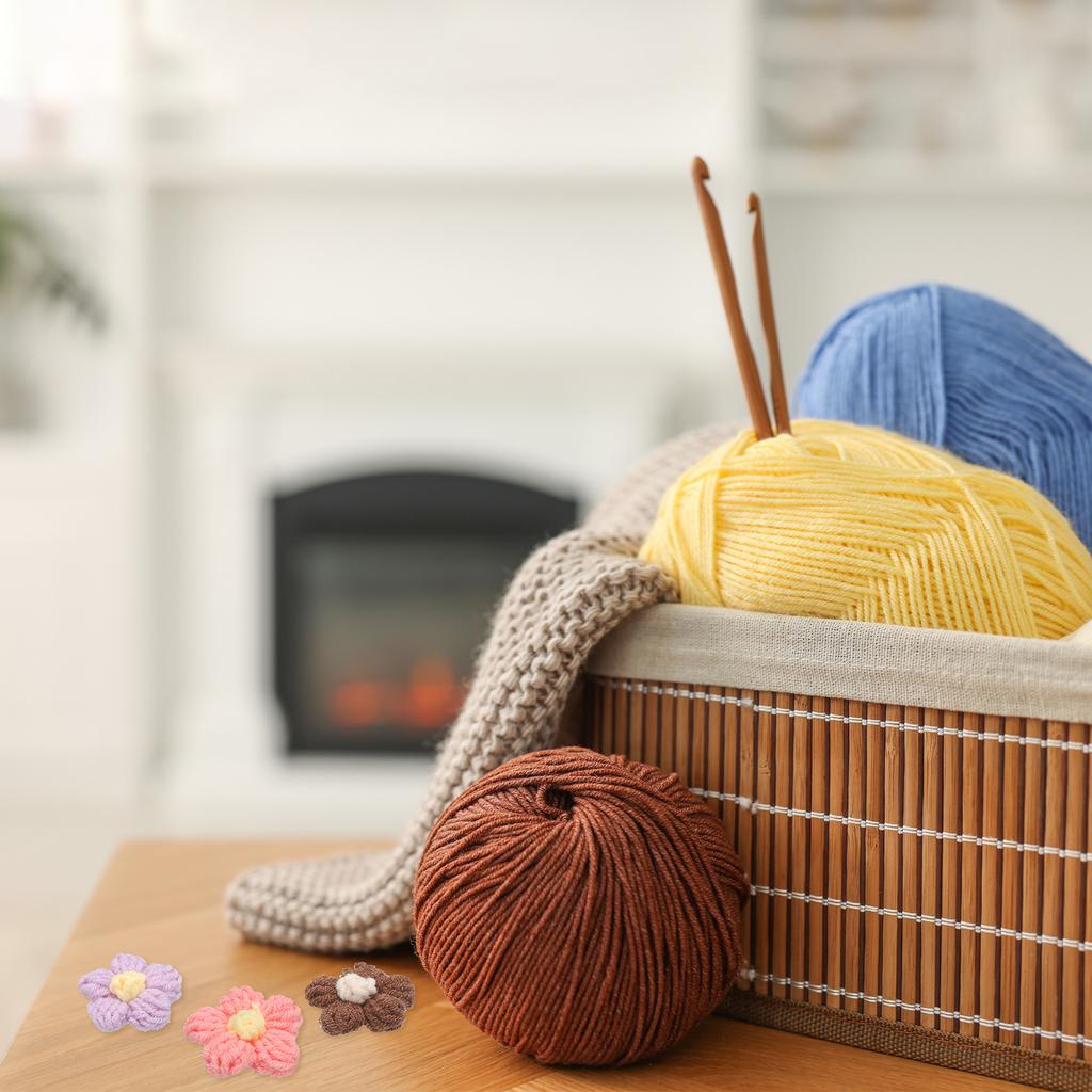 36pcs Crochet Flowers Applique Flowers for Craft Sewing Crochet Flowers Bouquet DIY Hair Clothes Party Craft Christmas Decor