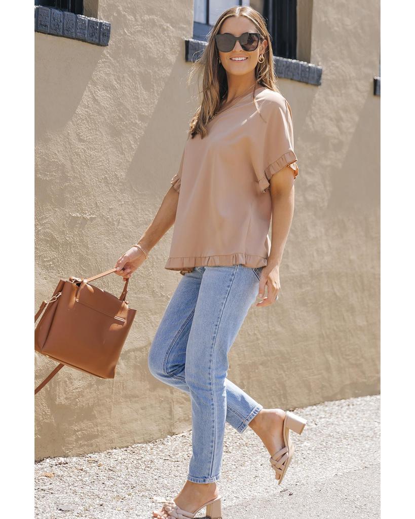 Azura Exchange Блузка оверсайз с оборками