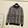 Round Neck Bottoming Simplicity Pullovers Loose Leopard T-Shirts Patchwork Office Lady Fashion Women's Clothing Spring Autumn