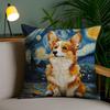 Catoon Starry Sky Dog Pillow Case Office Sofa Dorm Chair Back Short Plush Double-sided Printing Home  Cushion Cover