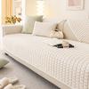 1Pcs Thicken Winter Warm Simple Solid Color Sofa Cover For Living Room Solid Color Grid Anti-Slip Couch Cushion Home Decor