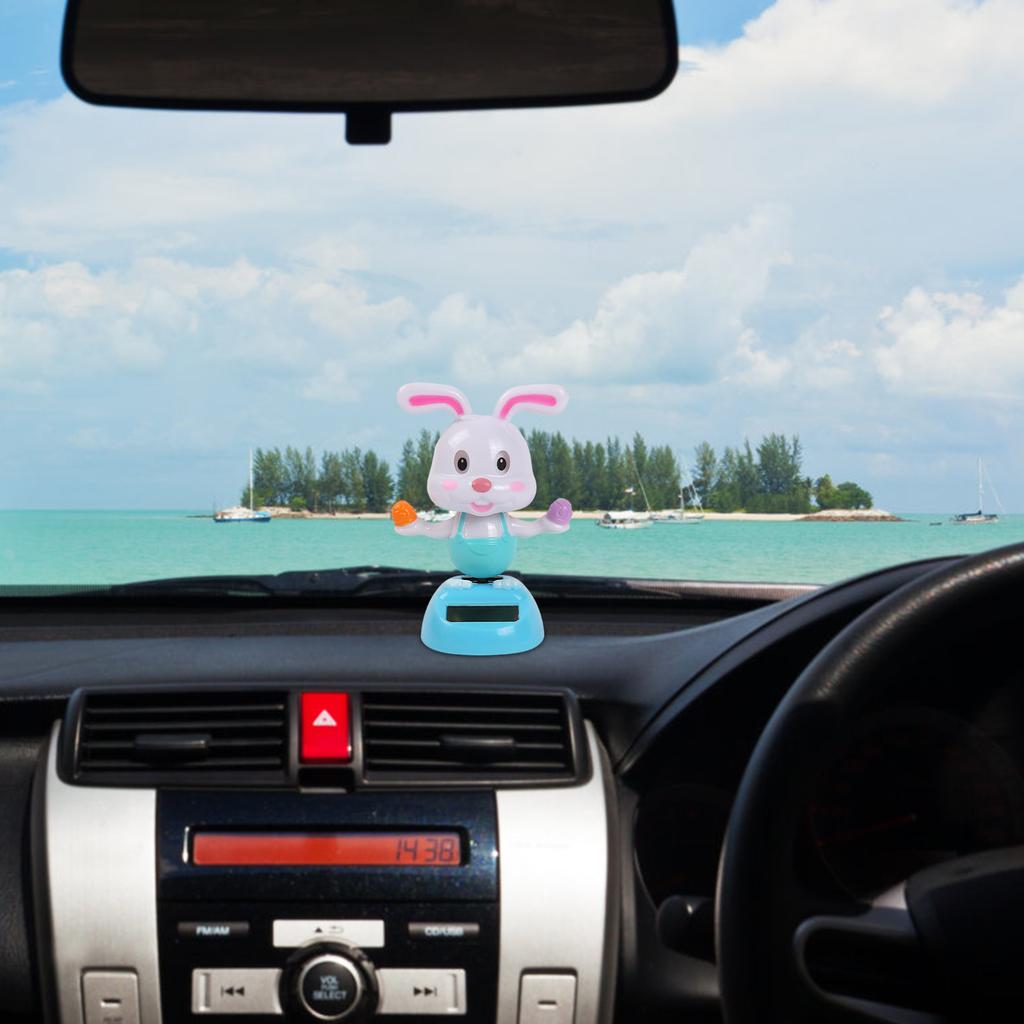 Solar Dancing Figures Car Toy Cute Rabbit Solar Powered Dancing Toys Bobblehead Dashboard Car Interior Accessories Gift For
