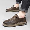 Fashion Men Shoes Platform Genuine Leather Loafers Youth Latest Trend Lace Up Comfortable Oxfords Casual Shoe Outdoor Men Sneakers Shoes