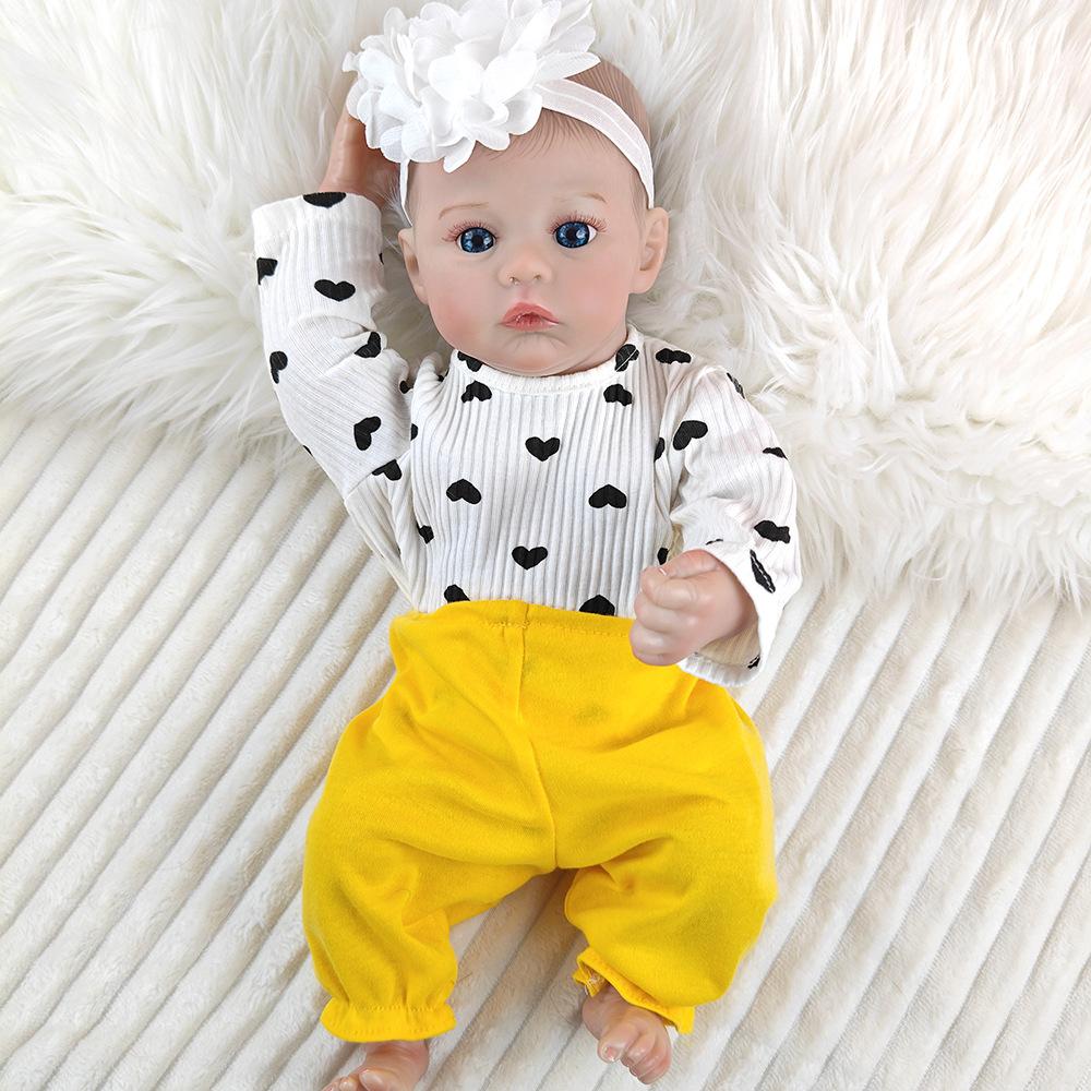 46 см 18 дюймов Кукла Реборн Милая Силиконовая Кукла Девочка Играет в Дом и Сопровождающие Игрушки Можно Купать Менять Одежду Виниловая Кукла 1 шт.