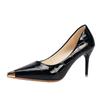 Pointed Toe Pumps Shoes Woman 2025 Trend New Summer Red Heels Elegant Woman Black Heeled Dress Leather White Ladies Shoe