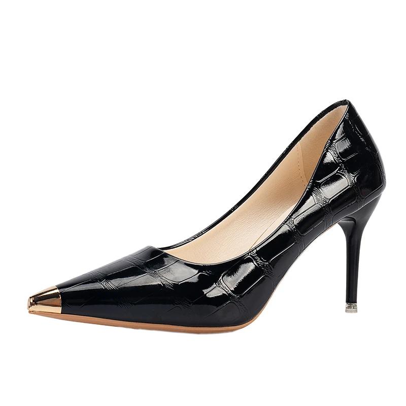 Pointed Toe Pumps Shoes Woman 2025 Trend New Summer Red Heels Elegant Woman Black Heeled Dress Leather White Ladies Shoe