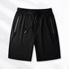 Мужские летние брюки с эластичным поясом и карманами на молнии, остаются сухими, эластичные спортивные шорты из ледяного шелка для бега, тренировок, велоспорта, фитнес-шорты
