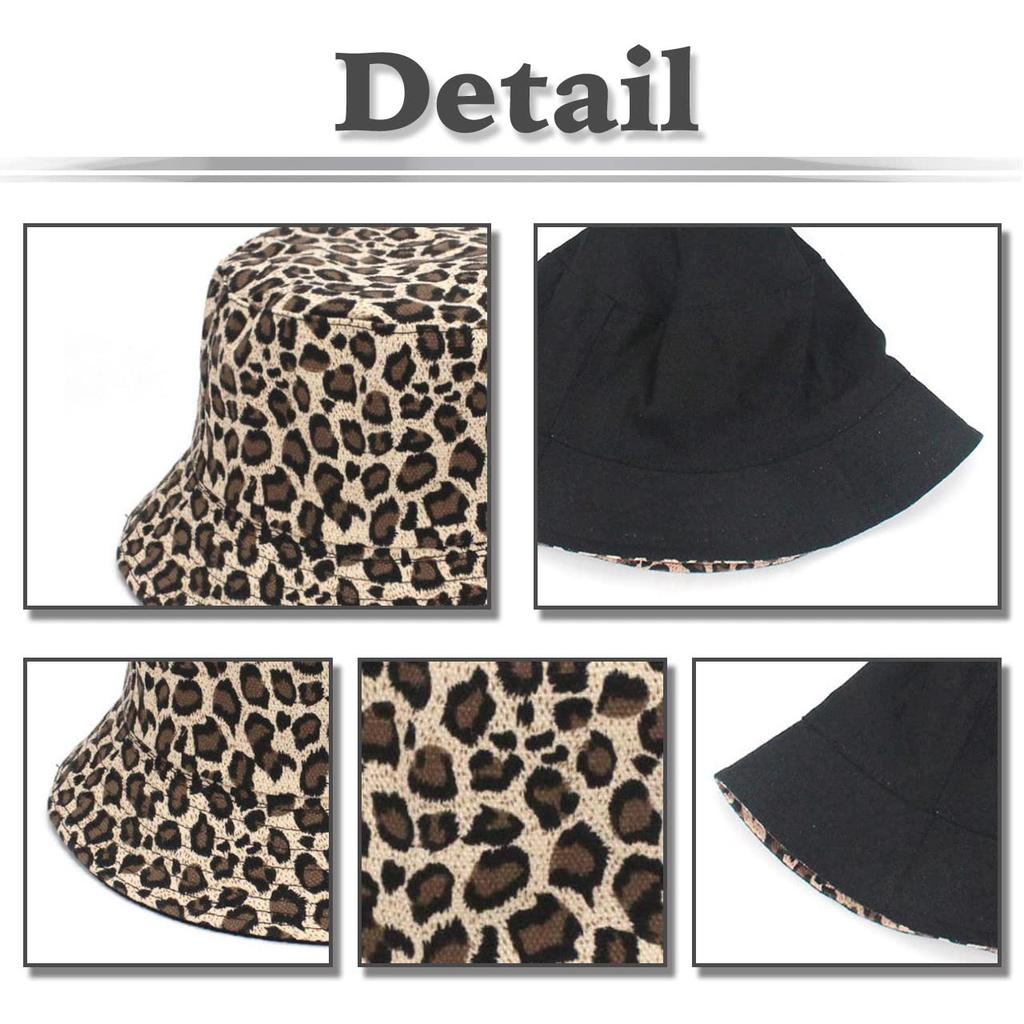 Leopard CA626 [White Fang] Hat, Print, Cap, Reversible, Plain, Outdoor, Women's, (Leopard Print)