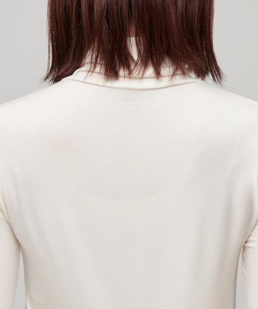 MUSINSA STANDARD WOMAN Women'S Slim Crop Turtleneck Long Sleeve T-Shirt [Cream]