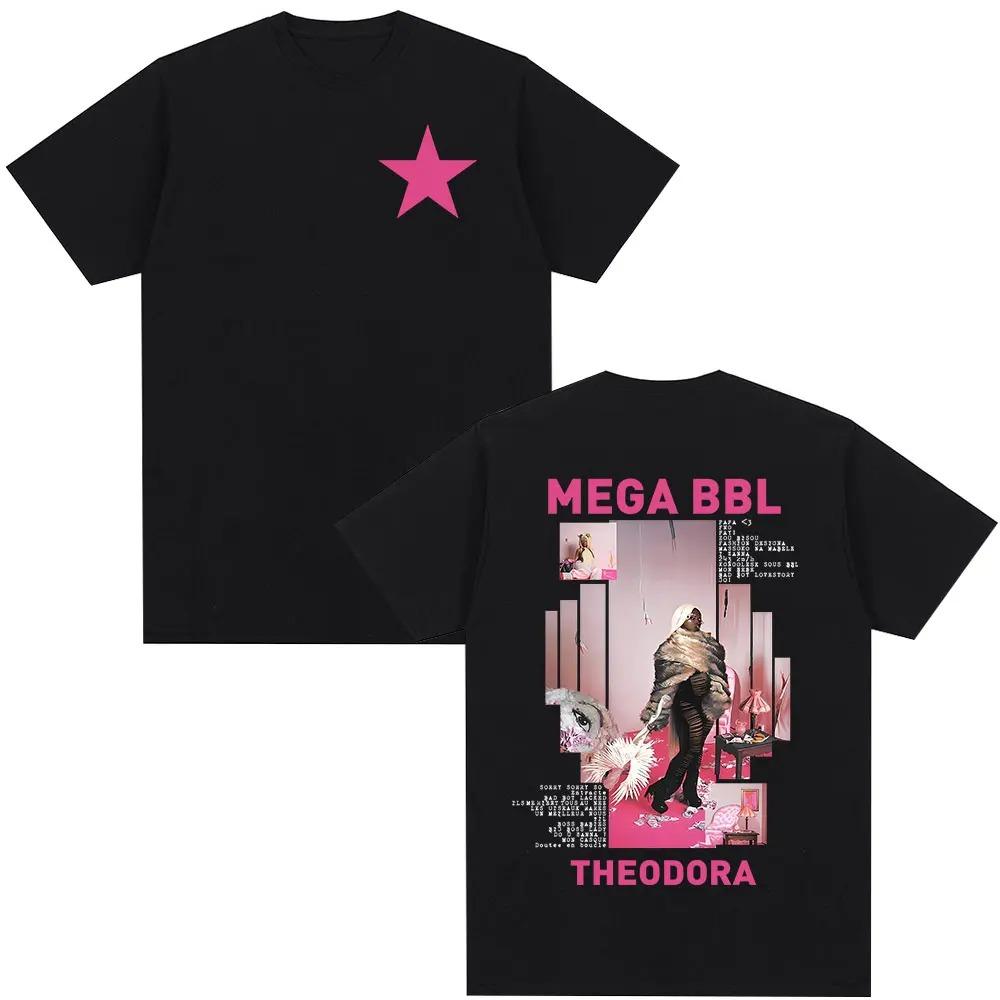 Theodora Mega Bbl Album T-Shirt Unisex Hip Hop Fashion Casual Cotton Loose Short Sleeve Streetwear