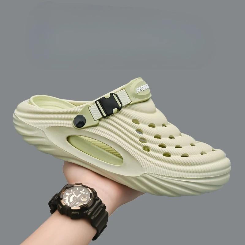 Спортивная мужская обувь на платформе, обувь с отверстиями по выгодной цене, 39 японская уличная роскошь 2025, распродажа, мужские сандалии из ЭВА