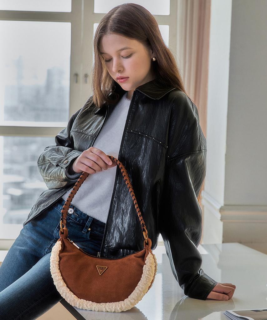 Guess Amita Suede Contrast Hobo Bag Hp3A3A01