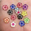 60pcs Shiny Resin 12mm Colorful Phnom Penh Flower Flatback Rhinestone Ornament DIY Wedding Appliques