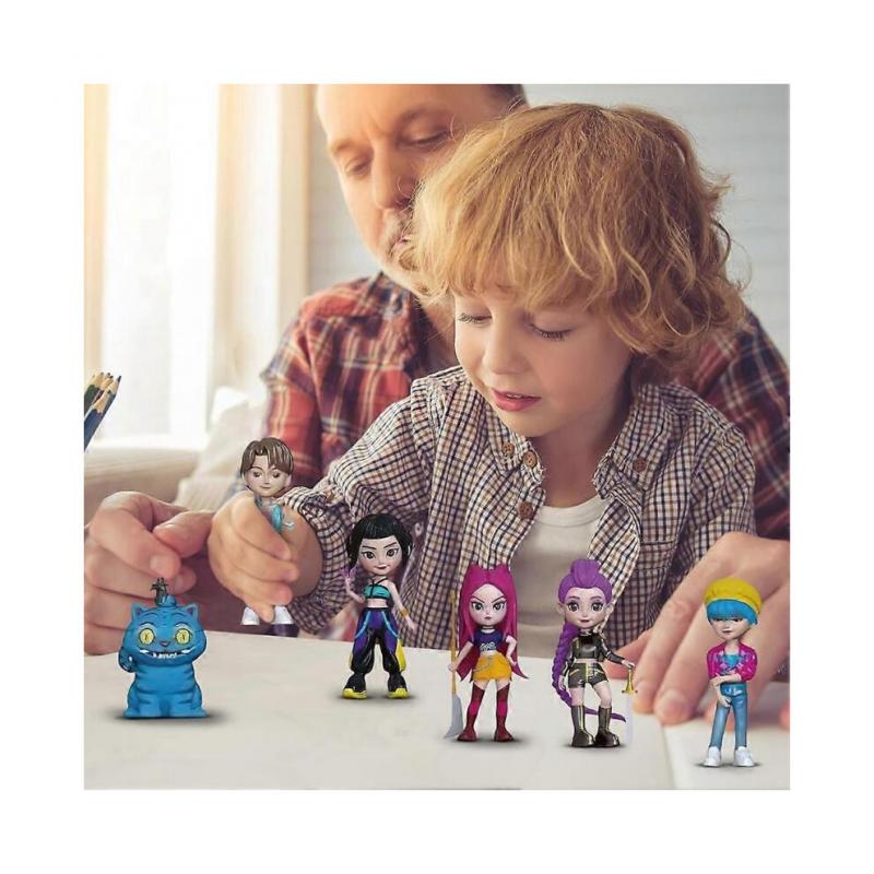 (6pcs Mix B)6Pcs K-POP Demon Hunter Dolls Action Figure Saja Boys Toy Rumi Mira Zoey Figurine Doll Birthday Gift For Kids Fans