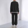 Женский костюм Зимняя домашняя одежда Повседневный двухпредметный Контрастная цветная вставка Пуловер Топ + Прямые широкие брюки