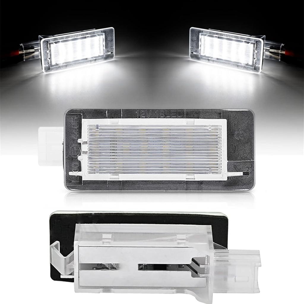 2x LED License Number Plate Light for Renault Captur Clio 3 Clio 4 Espace 4 Fluence Laguna 3 Canbus Error Free Waterproof White