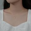 S925 Sterling Silver Gold Rose Necklace Female Ins Design Sense Of Cold Wind French Exquisite Pendant Collarbone Chain Jewelry