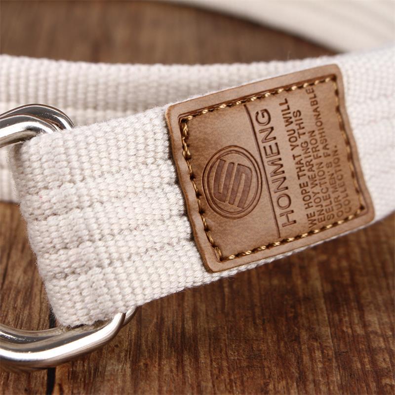 Корейский стиль, 19 цветов, холщовый ремень с двойным кольцом, повседневные брюки, холщовый ремень, модное двойное кольцо, ремень для молодежных брюк с