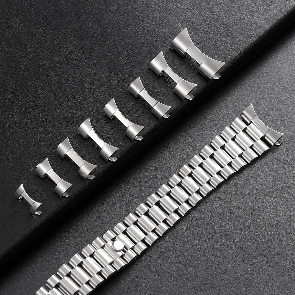 12/14/16/18/19/20/22/24mm for Rolex Stainless Steel Adapter for Seiko Curved End Link Strap Connector Watch Band Accessories