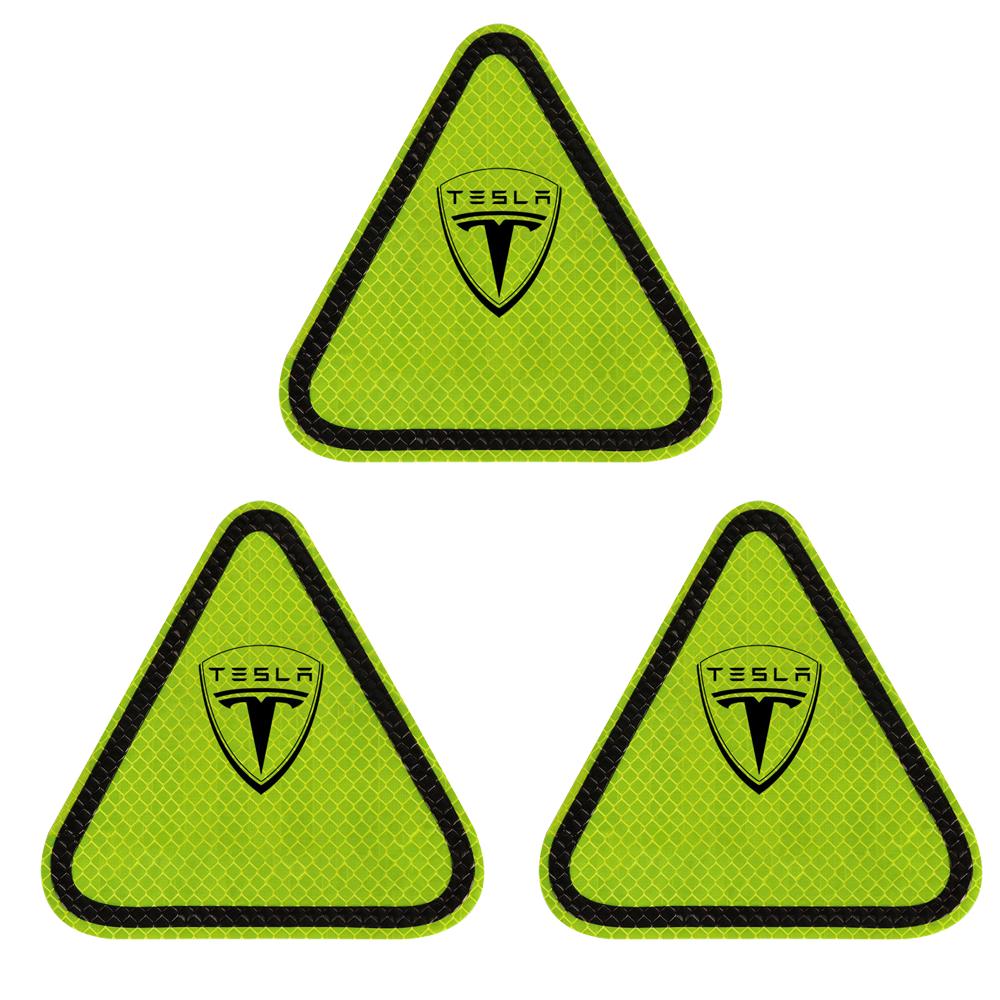 1pc 2/3pcs Reflective Warning Strip Tape Night Warning Stickers For Tesla Model 3 Y S X Roadster Bonina Auto Valve Accessories