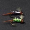 10PCS #12 Brass Beadhead Nymph Psycho Prince Nymph Crazy Purple & Chartreuse Prince Trout Fishing Flies