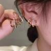 2024 New Shiny Four Claws Stud Earrings for Women Korean Rhinestone Zircon Earring Girls Birthday Party Wedding Fashion Zircon