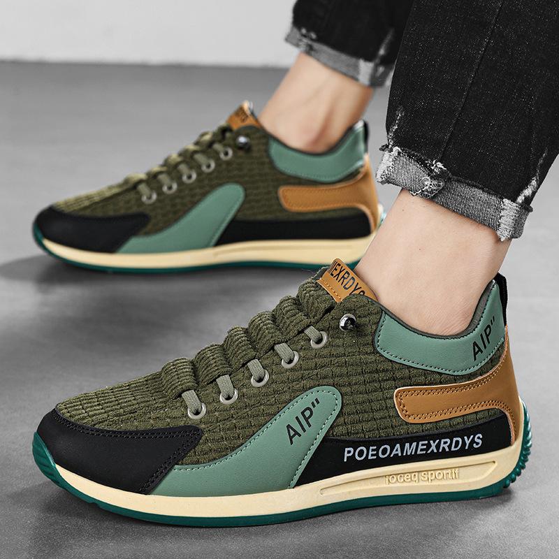 Men's Sneakers Lace-up Sports Running Shoes for Men Designer Mesh Breathable Sneakers Casual Corduroy Sneakers Zapatillas Hombre