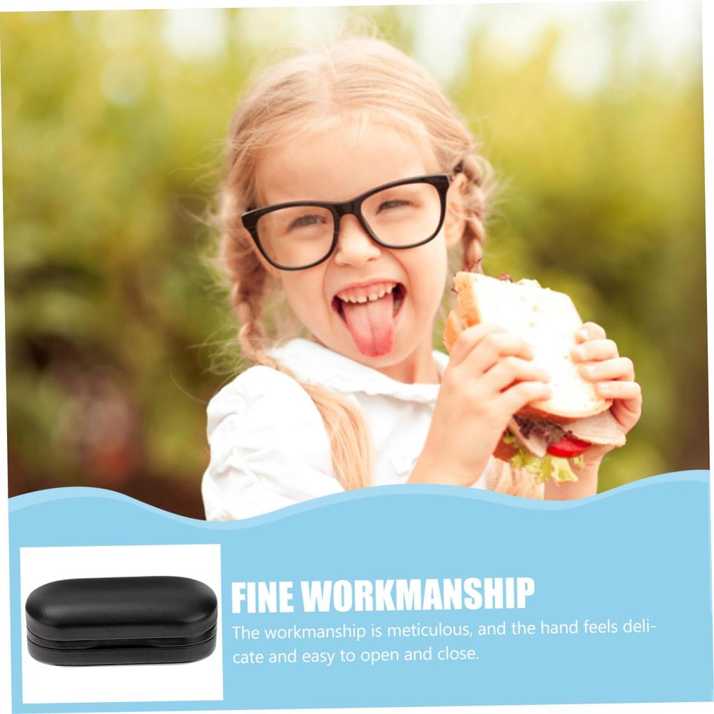 Holibanna Двойной Кожаный Чехол для Очков для Путешествий Легкий Держатель для Солнцезащитных и Очков Черный Чехол, Коробка, Органайзер, Дизайн,