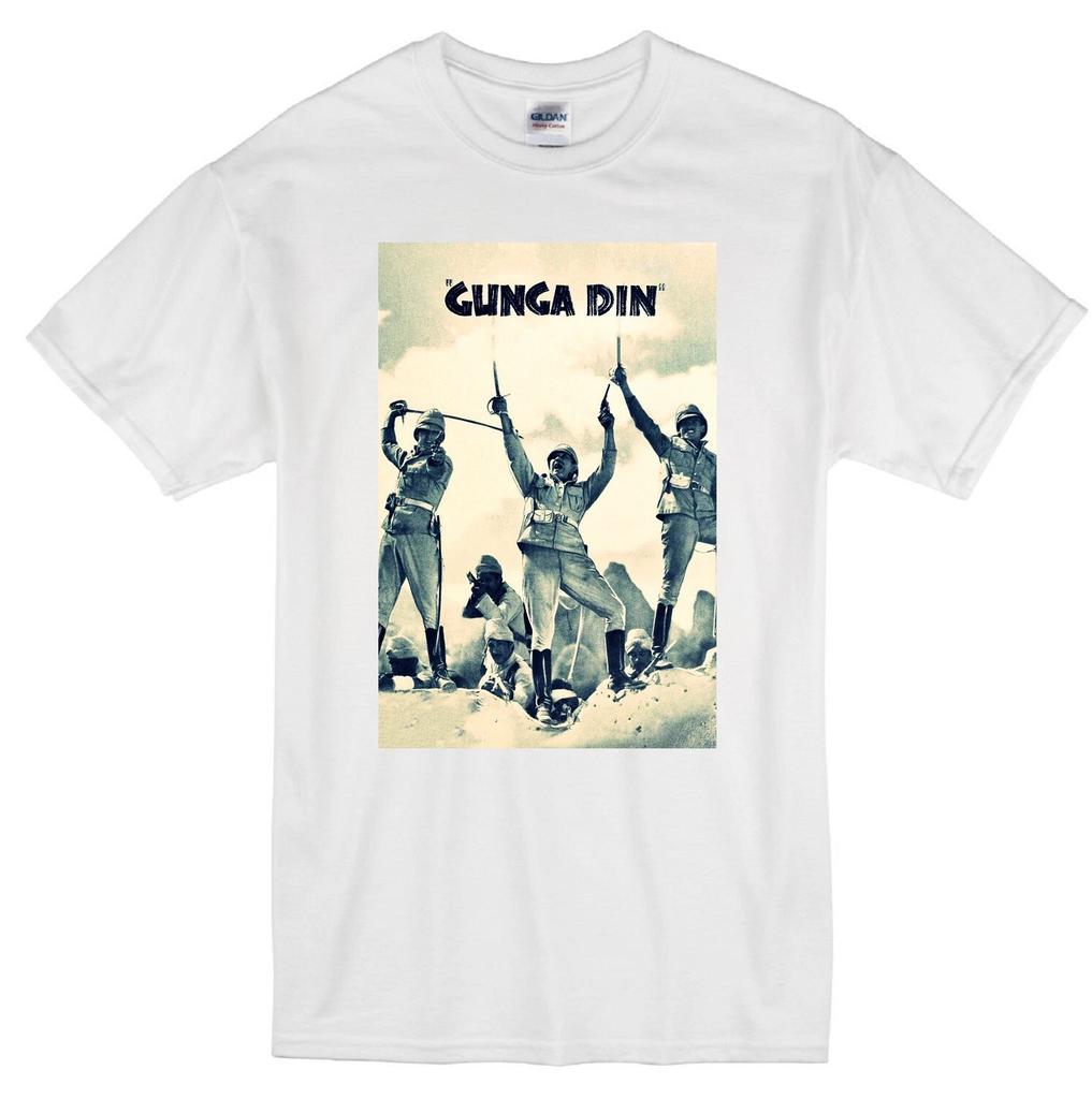 GUNGA DIN CLASSIC MOVIE CARY GRANT DOUGLAS FAIRBANKS JR SAM JAFFE WHITE T-shirt Tops Tees Unisex
