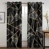 3D Marble Print Black&Gold Blackout Curtain High Shading Window Curtains for Living Room Luxury Bedroom Decor Drapes New Style