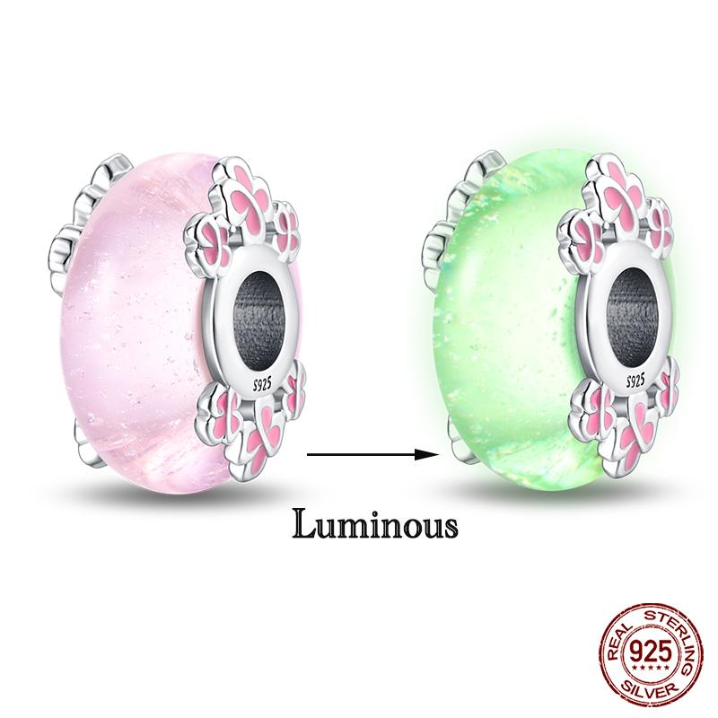 Мода Медь Разноцветный Цветок Перо Океан Светящийся Стекло Шармы Бусины Подходят для Оригинальных Браслетов Qikaola DIY Ювелирные Изделия