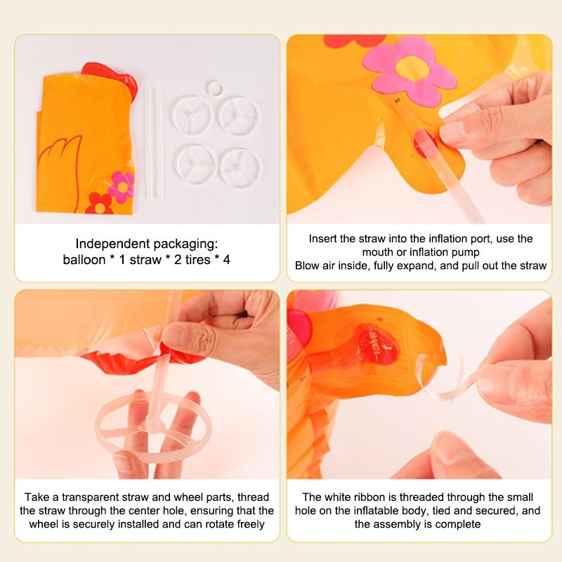 4D Мультяшные Фольгированные Шары Слон Стоячий Ходячий Шарик с Колесом для Украшения Детской Вечеринки по случаю Дня Рождения, Детского Праздника