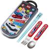 Children's Lunch Box Trio Set Chopsticks Spoon Fork Kids Cutlery Antibacterial Treatment Easy To Open Sliding Type Made In Japan Tomica 25 Boys