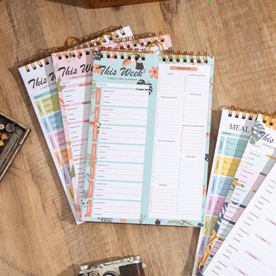 52-недельный отрывной блокнот для планирования питания, на спирали, с отрывным списком покупок, недатированный блокнот для планирования меню для кухни