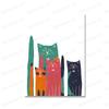 Nordic Spring Cute Cats Poster Hand Drawn Wall Art Холст Картина Красочные Минималистские Картины Для Украшения Дома Гостиной