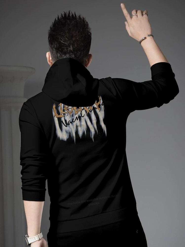 Ozhouzhan 2025 Autumn Casual All-matching Top Hoodie Men's Trendy Letters Print Hood Long sleeve Hoodie Men