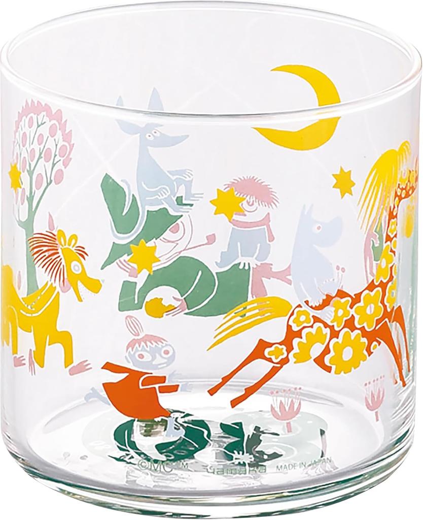 MOOMIN 80th Anniversary Juice Glass 8x8cm Play Yamaka Made In Japan Cup, Tumbler, Large, 330ml, Approx. Diameter, Art, Snufkin, Clear, MM9304-813,