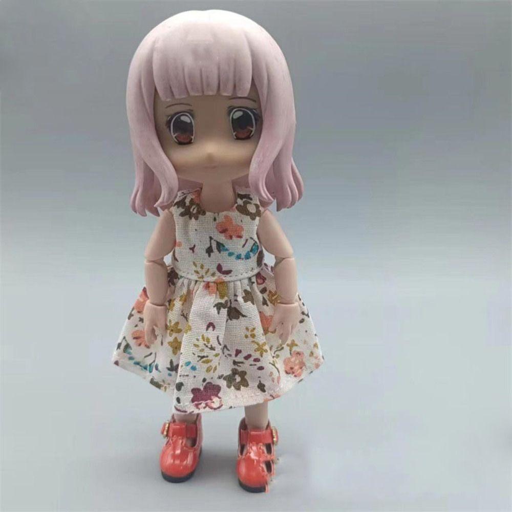 Accessories Printed Dresses Fashion Dolls Tops New Doll Retro Skirt  For 1/11 OB11 Dolls/1/12 BJD