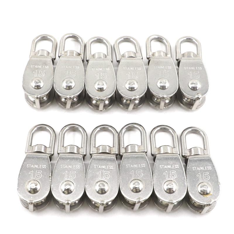 2~20Pcs SS304 Stainless Steel Pulley Telescopic Sunshade Net Installation Parts Sun Shade Nets Accessories M15 Movable pulley