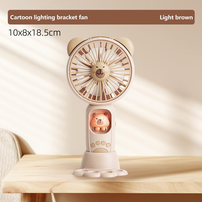 Милый мультяшный Капибара Портативный Мини Карманный Охлаждающий Вентилятор Съемная Док-станция Ручной Вентилятор Для улицы Зарядка через USB Маленький Вентилятор Подарки