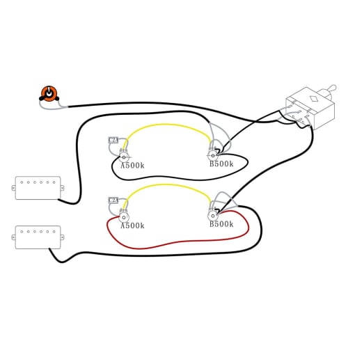 [Generic] LP 2T2V Guitar Circuit Wiring, LP Electric Guitar 3-Box Toggle Pickup Selector, 2V/2T/1J