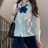 Girl Long Sleeve Solid Color Shirt With Pleated Design For Casual Wear
