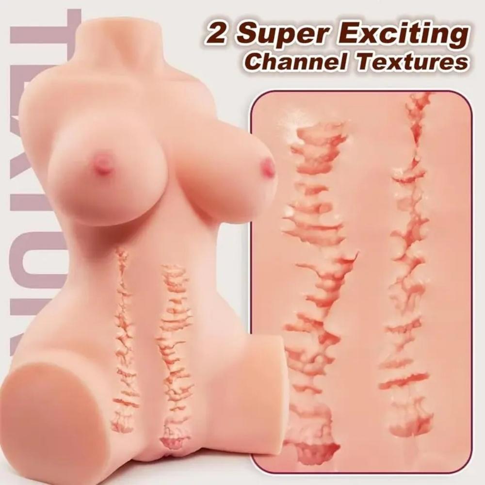 Секс-кукла для взрослых Женский торс, половина тела, сексуальная, пышная грудь, вставляемая вагина, анус, кукла любви, реалистичный опыт, мужская мастурбация