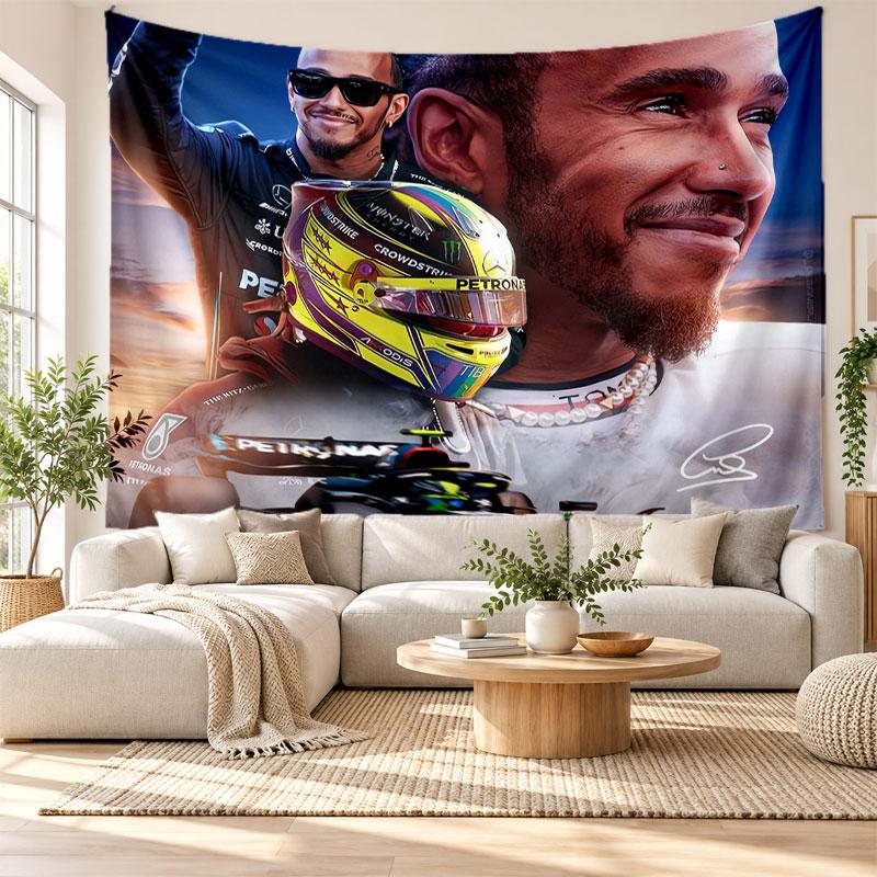 Lewis Hamilton Wall Tapestry, Soft Fabric Wall Hanging, Decorative Backdrop For Bedroom Home Wall Art