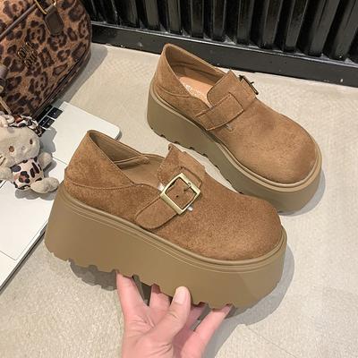 Увеличьте высоту женских туфель на платформе, новые осенние туфли-лоферы Boken для ленивых людей, тренд