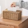 Wicker Tissue Box, Rectangular Decorative Tissue Holder, Increase Capacity Facial Tissue Holder, for Bathroom Living Room Car