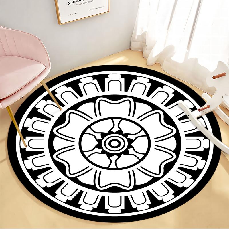 Круглый ковер для гостиной, коврик для двери, ковер для гостиной, спальни, ванная комната, нескользящий коврик для двери